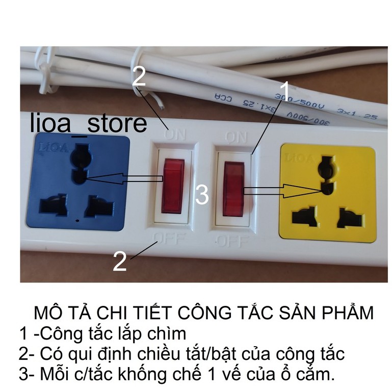 Ổ CẮM ĐIỆN LiOA 6 ĐA NĂNG - CÓ DÂY TIẾP ĐẤT.