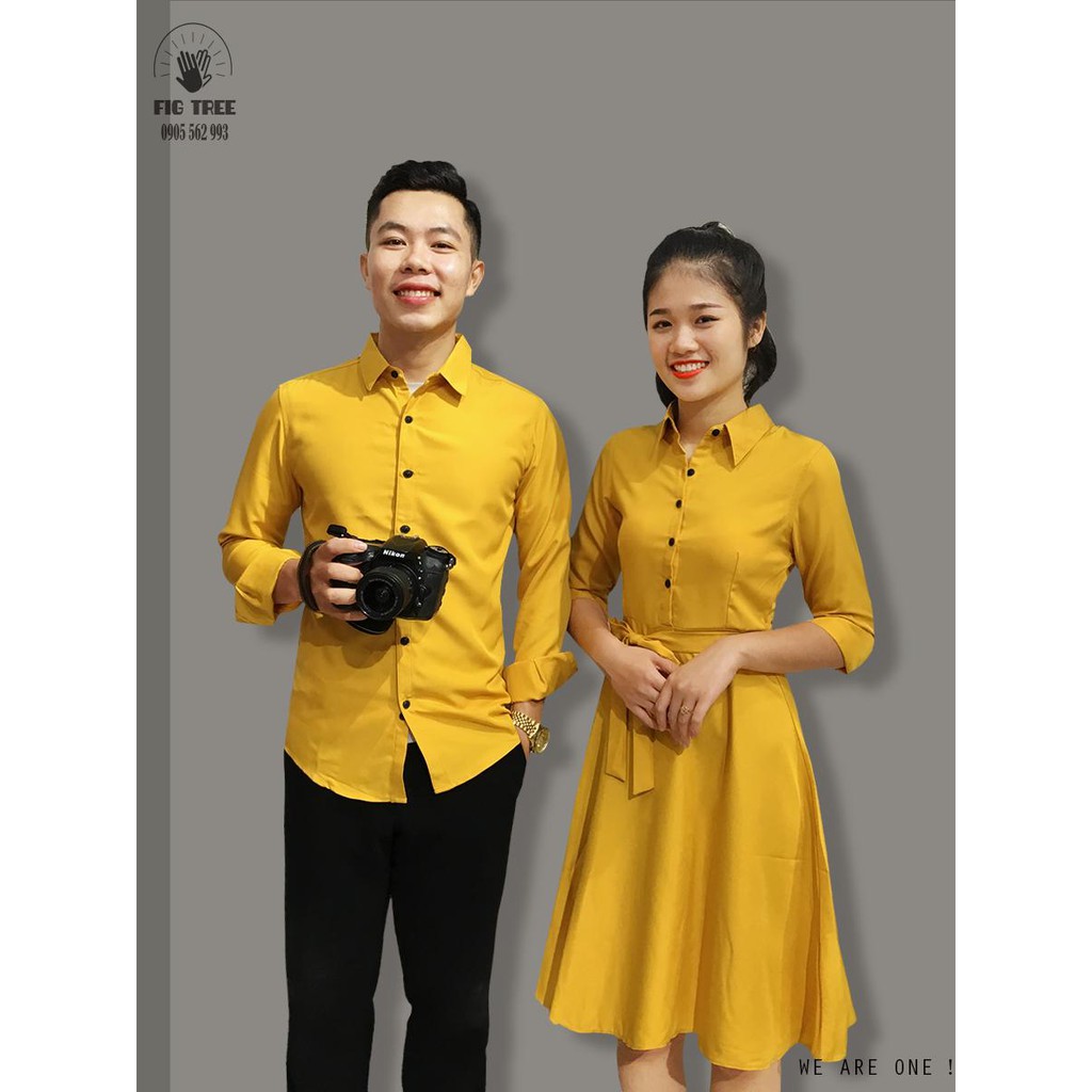 SƠ MI VÁY ĐÔI FIGTREE VÀNG SANG CHẢNH