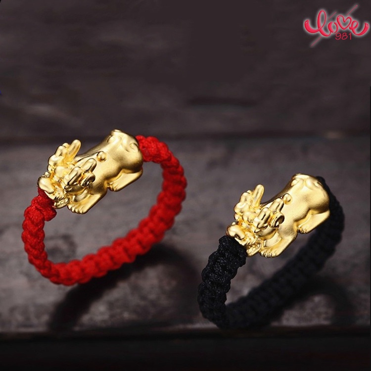 Vòng Tay Chuỗi Hạt Vàng Pixiu Nhỏ Nhắn Năm Mới Phong Cách Hàn Quốc Cho Cặp Đôi