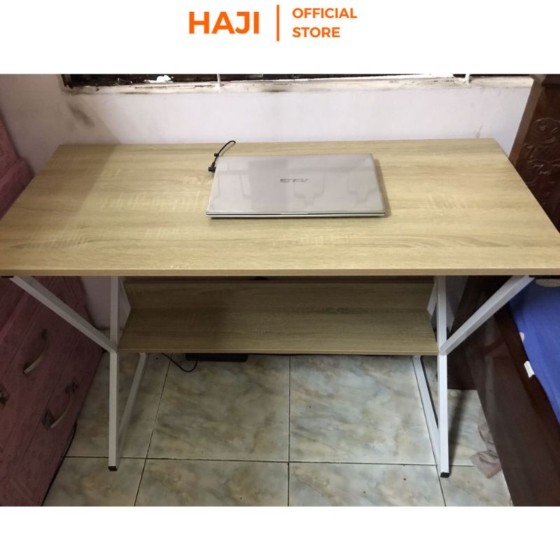 Bàn máy tính HAJI kèm kệ lửng tiện dụng thiết kế chân chữ K hiện đại C18 (Loại 1m và 80cm)