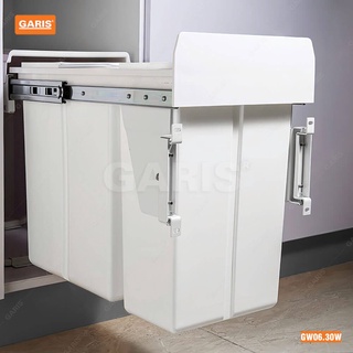 Thùng rác đôi gắn cánh Garis, ray âm giảm chấn, thùng rác tủ bếp - Thế giới bếp