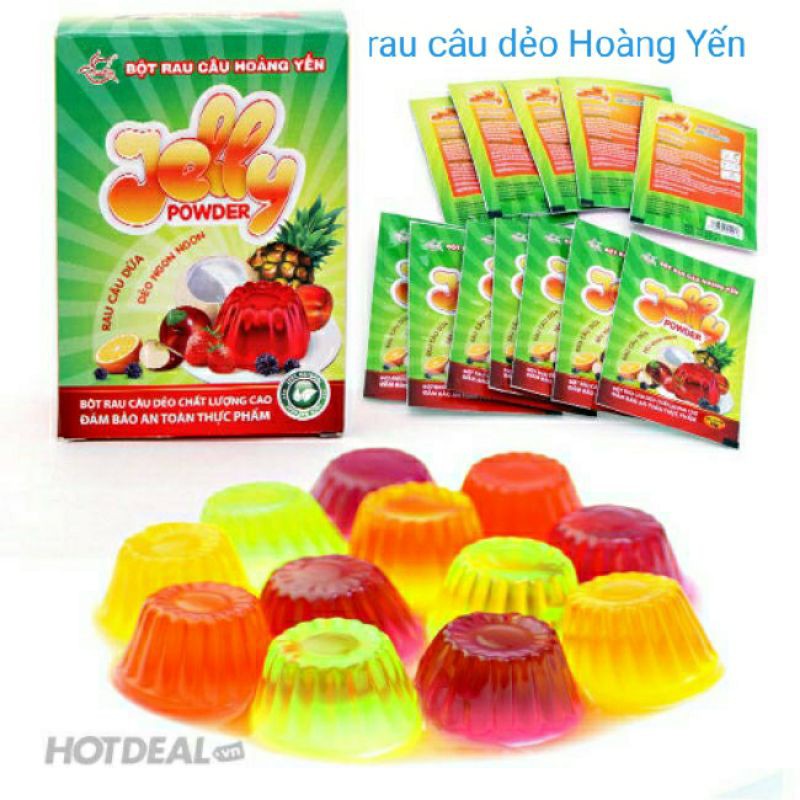 bột rau câu dẻo jelly Hoàng Yến (1 hộp 12 gói)