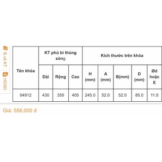 Khóa Tay gạt Việt Tiệp 04912