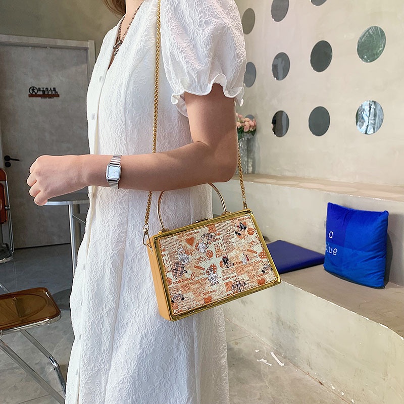 Túi Đeo JASMIN NOIR Chéo In Họa Tiết Hoạt Hình Đáng Yêu Thời Trang Cho Nữ