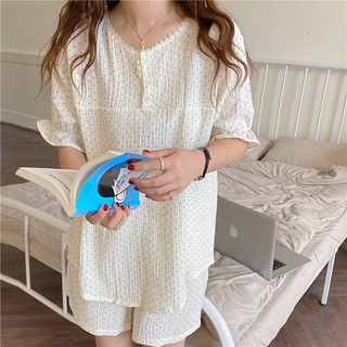 [ Có Sẵn] Set bộ + đầm ngủ chấm bi