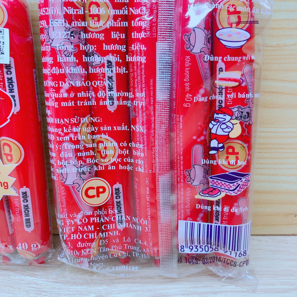 Xúc xích tiệt trùng red đỏ vị heo CP 200GR/ 5CÂY | BigBuy360 - bigbuy360.vn