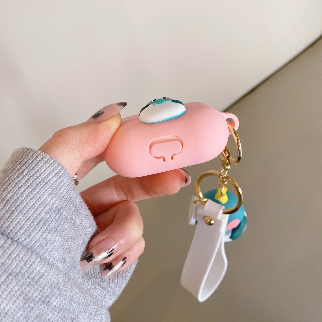 Vỏ Bảo Vệ Hộp Sạc Tai Nghe AirPods3 AirPods3 Pro 2Gen Hình Khủng Long Hồng Dễ Thương Ốp
