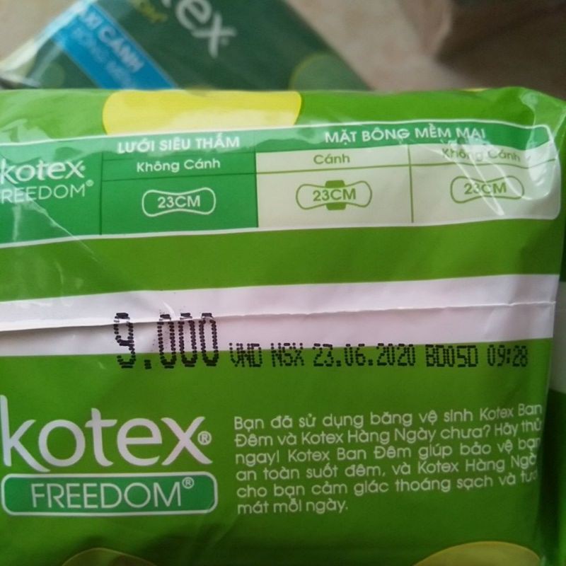 BVS Kotex Freedom siêu thấm không cánh/có cánh 8 miếng