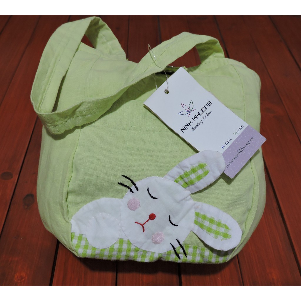 Túi Vải Cotton 2 Lớp Đựng Đồ Cho Bé Hand Embroidery Bag