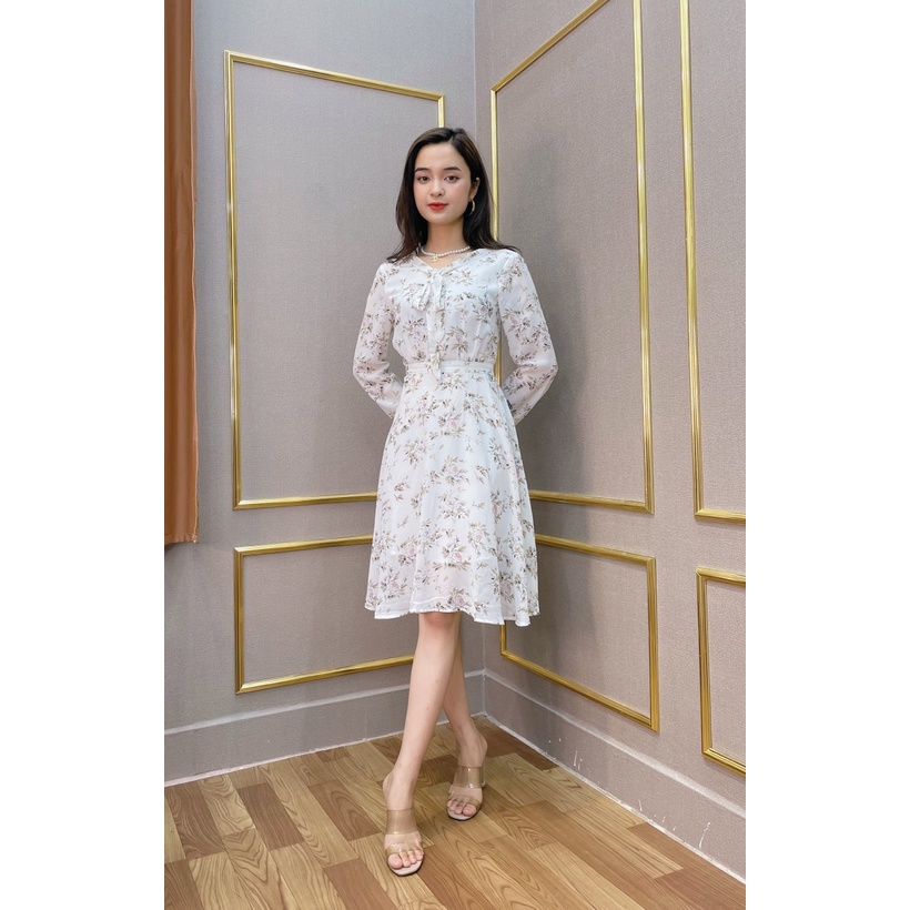 Đầm hoa nhí sefa dài tay dáng tiểu thư nữ tính