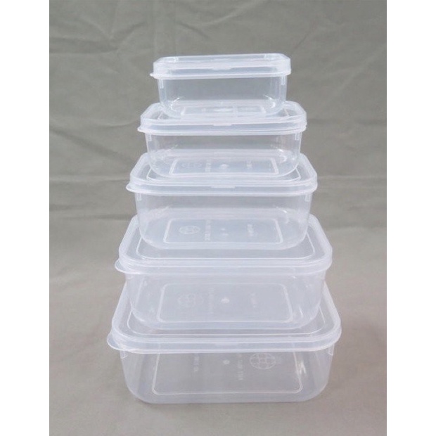 Set 5 Hộp Nhựa có nắp đậy Kín Đu size từ Nhỏ đến Lớn