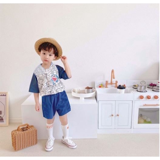 Đồ bộ bé trai và đồ bộ bé gái quần áo cộc tay chất cotton AM868 tiết hoạt hình cực đẹp cho bé trai bé gái