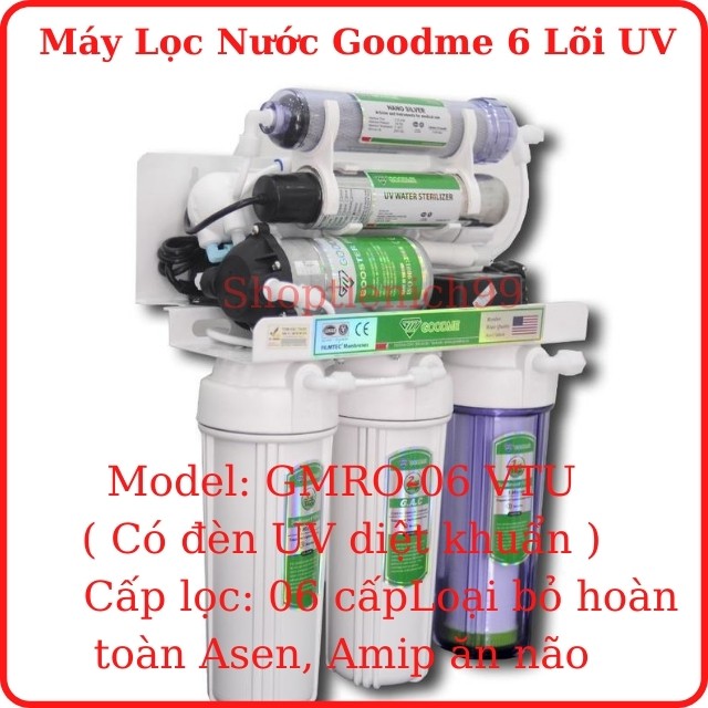 [CHÍNH HÃNG–CHECK TEM VÀ MÃ VẠCH]Máy Lọc Nước Cao Cấp Goodme 6-7-8 Cấp Lọc Có Đèn UV Diệt Khuẩn Loại Bỏ Hết Asen, Amip