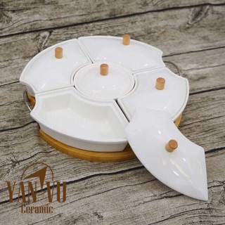 Khay mứt sứ trắng cao cấp
