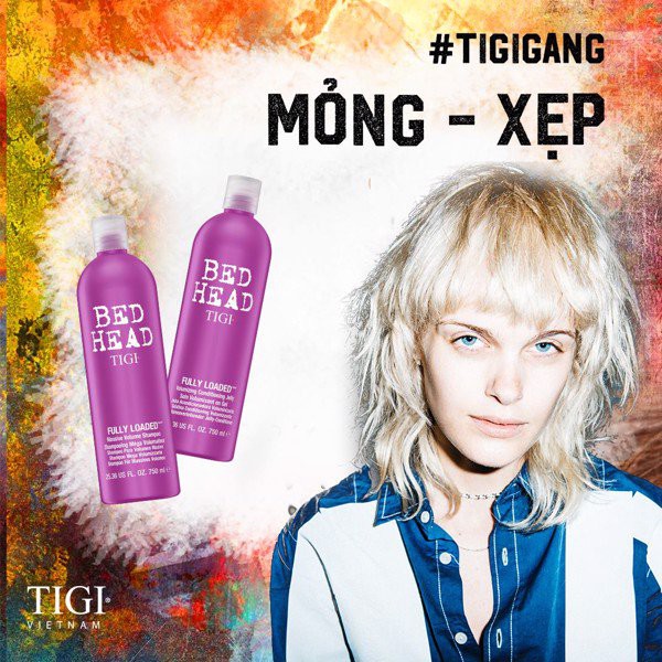 Dầu Gội Xả Tăng Phồng Tigi Tím 2*750Mml Bed Head Fully Loaded Volumizing