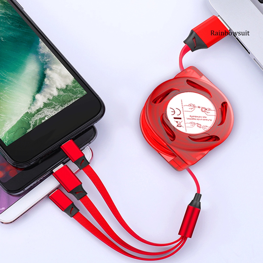 Dây Cáp Sạc RB Mini 3 Trong 1 Cho iPhone Type-C Android Micro USB