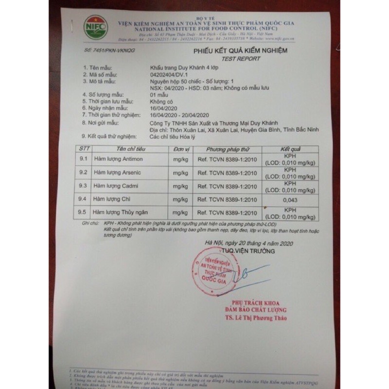 Khẩu trang giấy y tế kháng khuẩn 4 lớp Duy Khánh