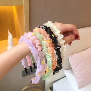 Bờm tóc vải hoa cúc hàn quốc - hàng có sẵn