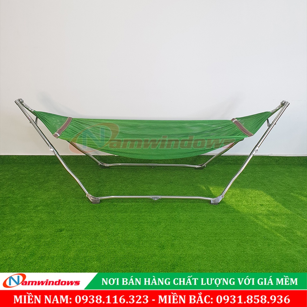 Bộ Võng Xếp SIÊU GỌN Thế Hệ Mới 1 MINH QUỐC | INOX Phi 32 - cỡ lớn - Bảo hành 5 năm (bao gồm lưới võng)