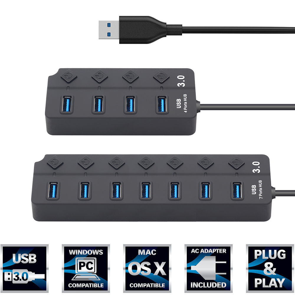 Thiết bị chia 4/7 cổng USB 3.0 tốc độ cao tùy chọn | WebRaoVat - webraovat.net.vn