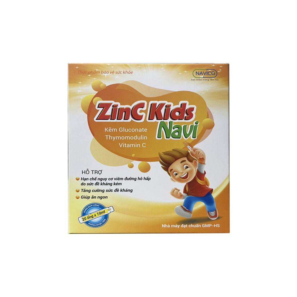 ZinC Kids Navi - Thực phẩm chức Năng giúp bé ăn ngon - Hộp 20 ống