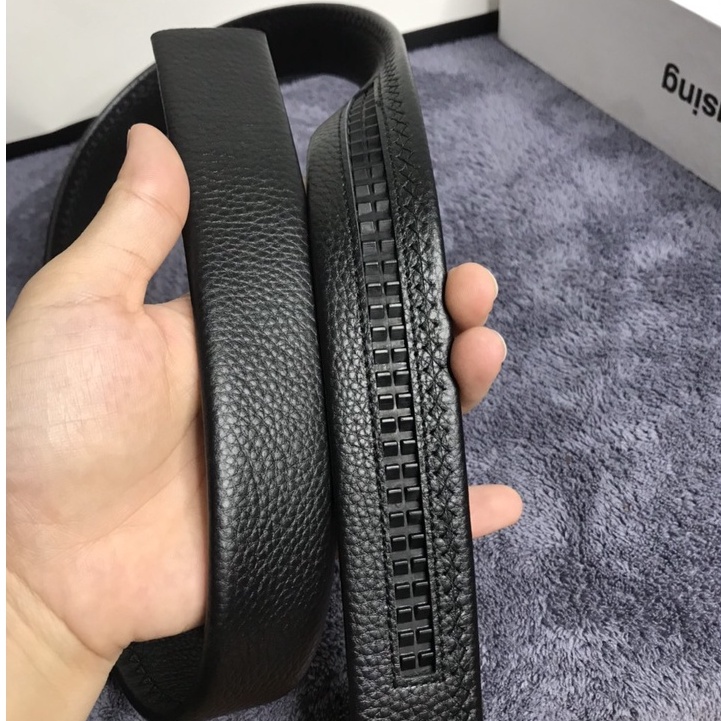 Dây thắt lưng da nam da bò thật không mặt khoá dài 120cm rộng 3.5cm