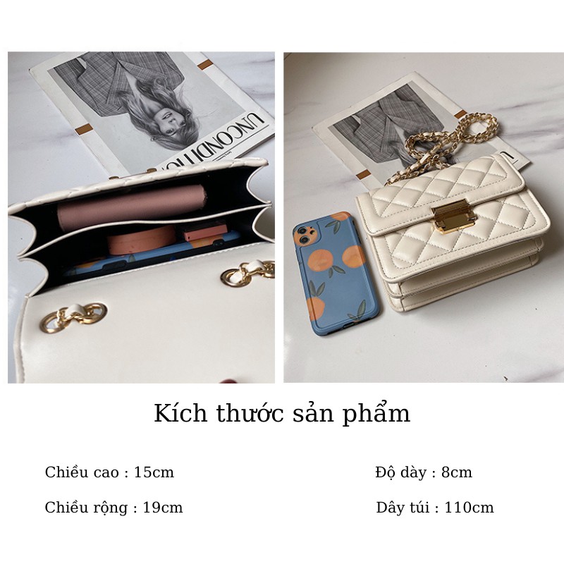 Túi Đeo Chéo Nữ, Túi Xách Nữ Ô Trám Dây Da Xích Cực Xinh SIXTEEN. | BigBuy360 - bigbuy360.vn