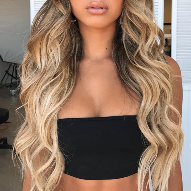 Xiangbao Áo Ống Crop Top Trễ Vai Màu Trơn Mùa Hè Gợi Cảm Cho Nữ