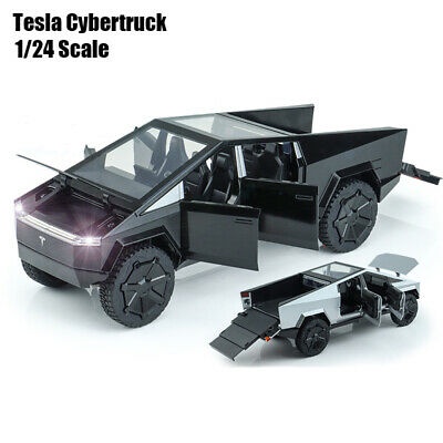 Mô Hình Xe Tesla Cybertruck XHD 1:24 ô tô mini đồ chơi kim loại Cyber Truck mở được cửa, có đèn âm thanh, tự đánh lái