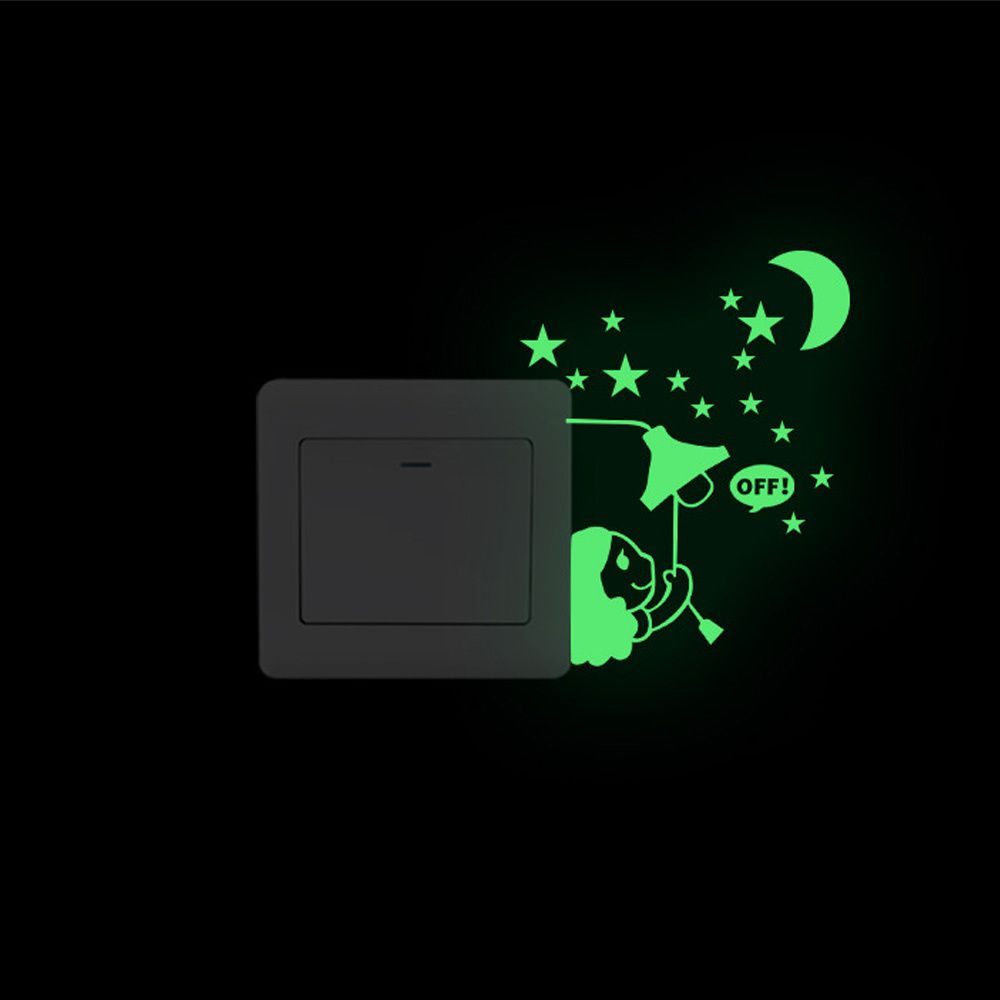 Miếng Dán Dạ Quang Hình Mèo Hoạt Hình Trang Trí Công Tắc/Công Tắc Phòng Trẻ Em