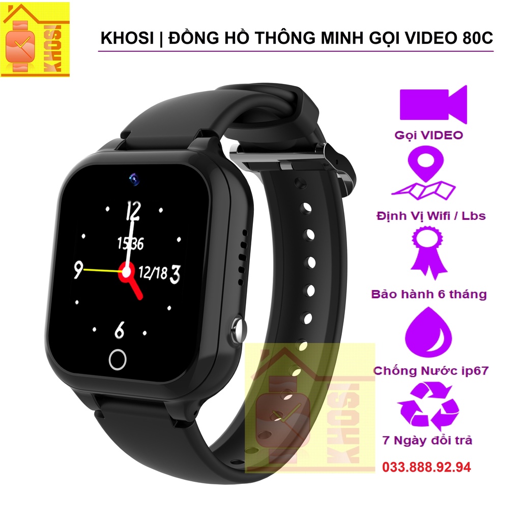 Đồng Hồ Thông Minh Chống Nước gọi Video Call C80( Video hình Thật- Mẫu mới Siêu Rẻ)