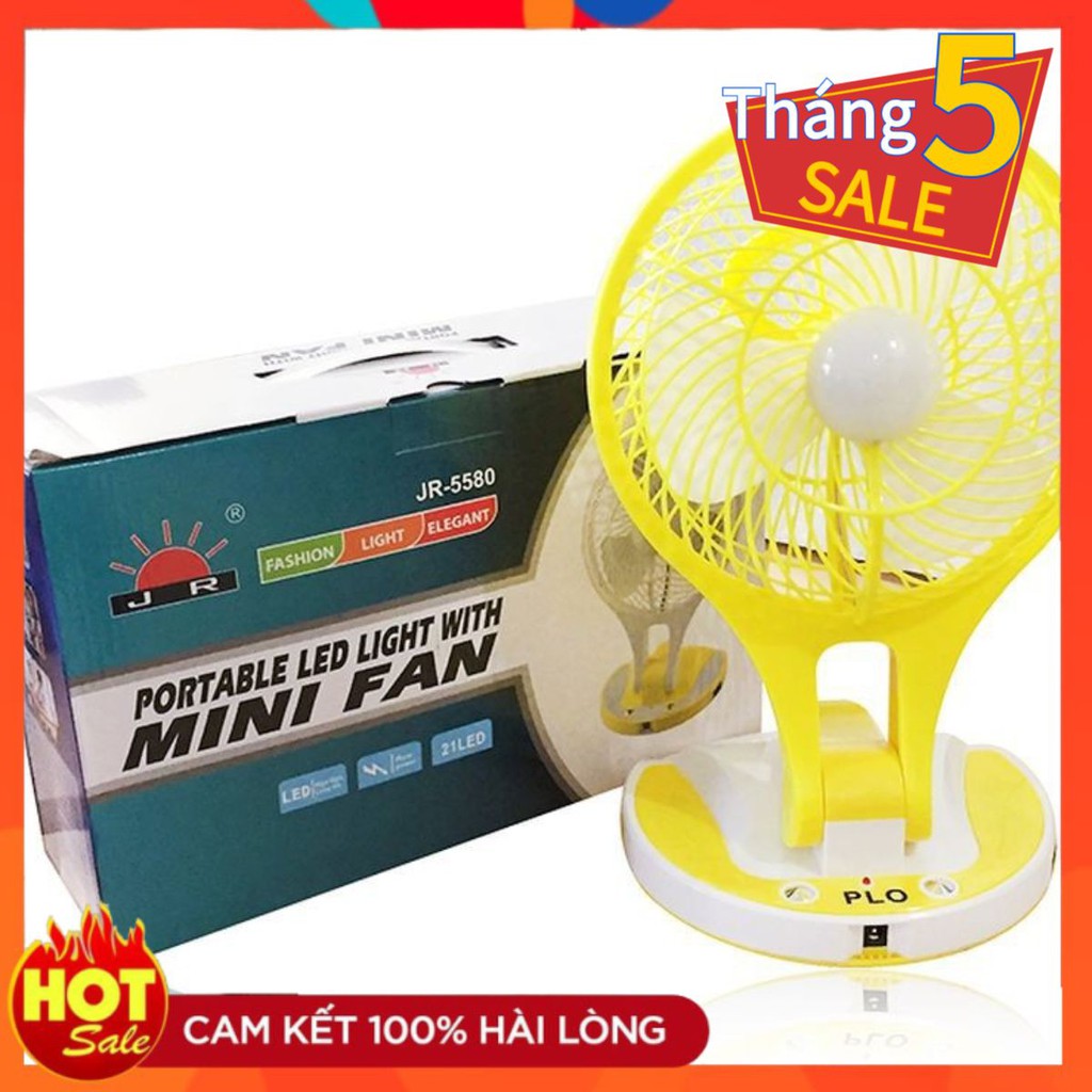 Quạt sạc tích điện Mini Fan JR 5580 loại lớn đa chức năng all in one | BigBuy360 - bigbuy360.vn