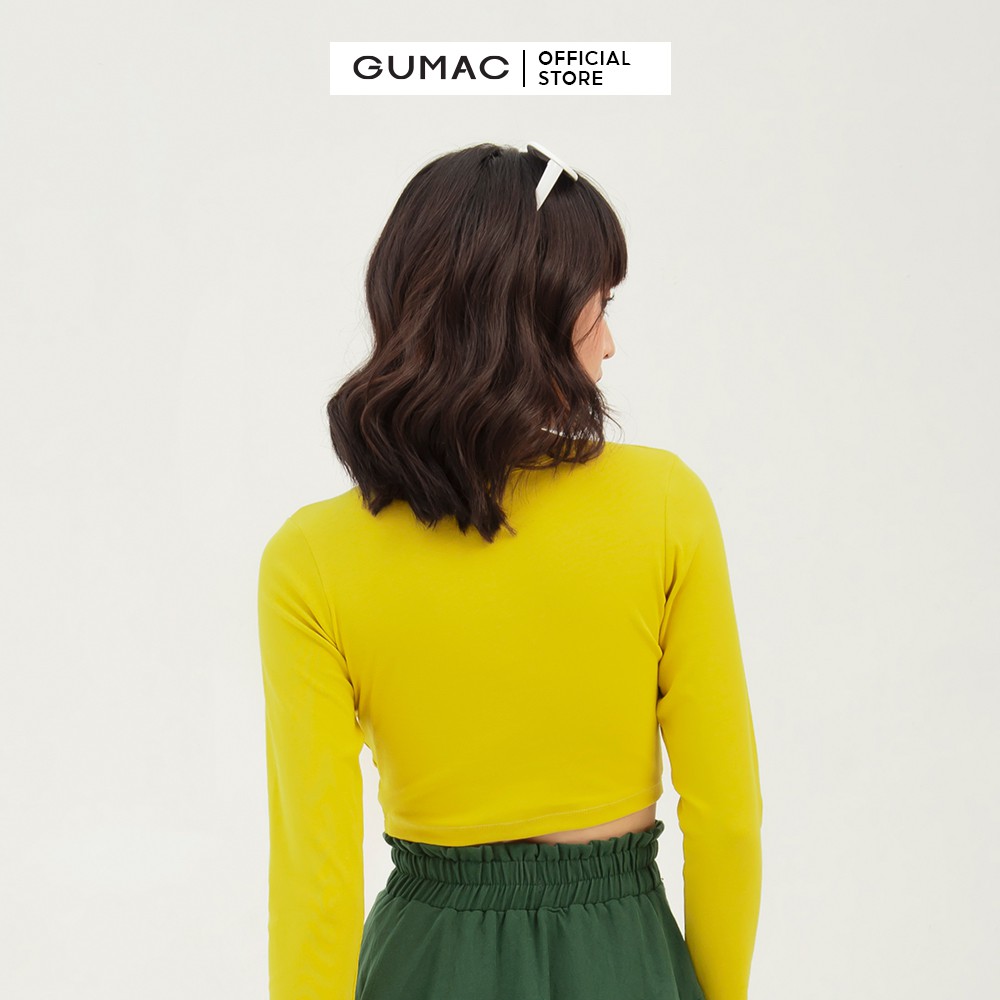 Áo croptop nữ tay dài GUMAC phong cách cá tính, năng động ATB3106