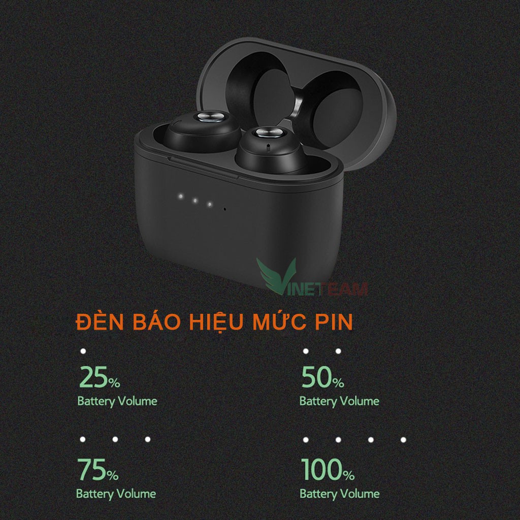 Tai nghe Bluetooth 5.0 cao cấp TWS QCC010✔Chip Qualcomm APTX✔2 Tai nghe kết nối độc lập ✔Chống nước IPX5✔CVC 8.0 -DC4156