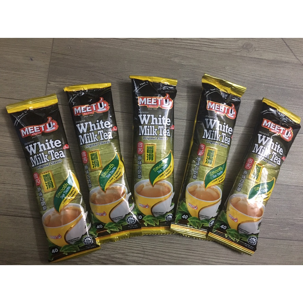 Trà Sữa Tự Pha  Malaysia  Meet U White Milk Tea 3 in 1 Túi 480g (12 túi )