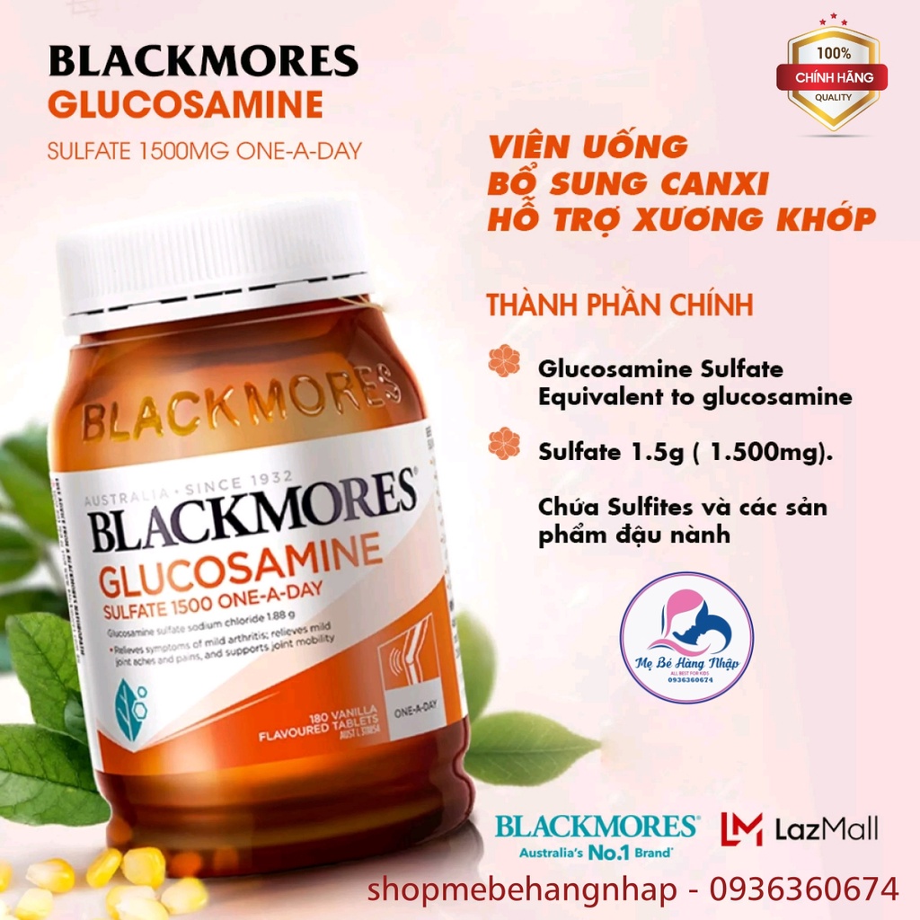 Viên xương khớp blackmores Glucosamine sulfate 1500 one-a-day 180 viên