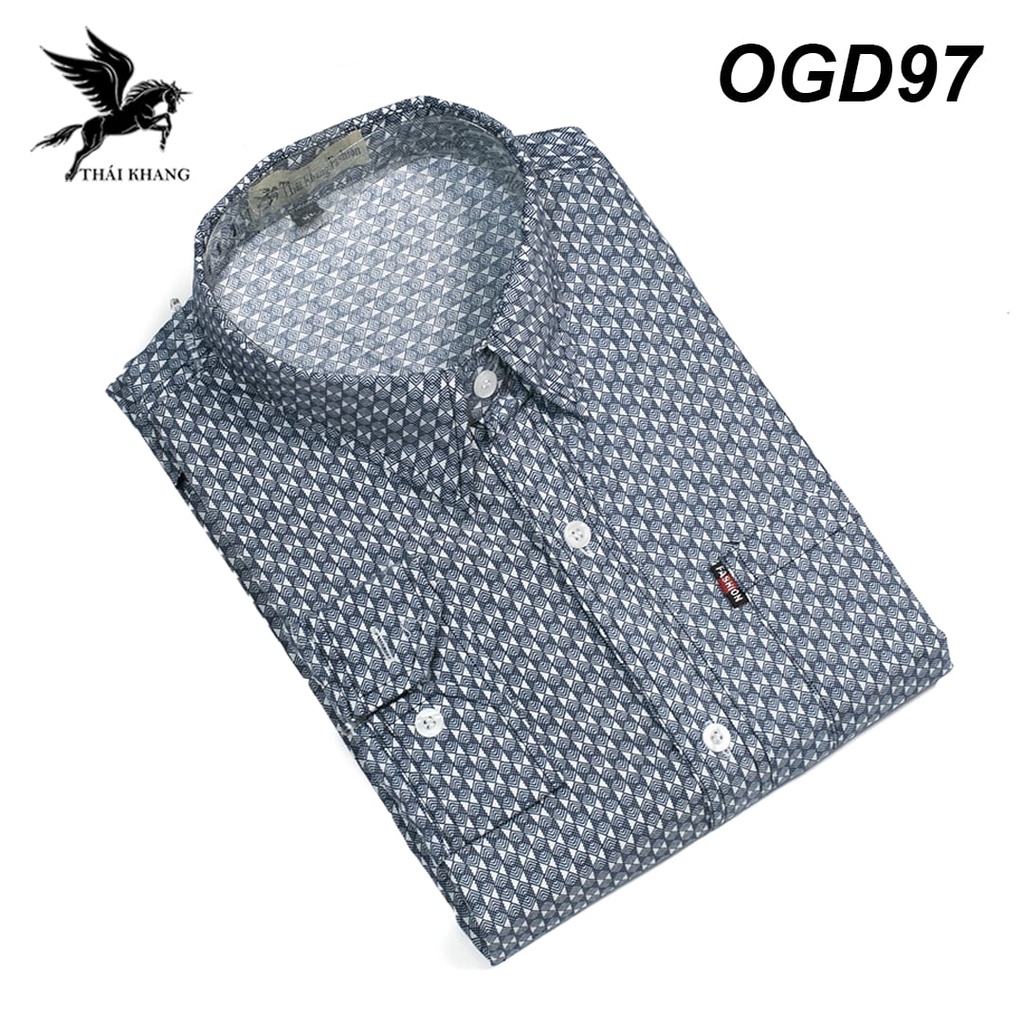 Áo sơ mi nam dài tay họa tiết trung niên vải kate mềm mát loại áo sơ mi dài tay form rộng trung niên SOGD9 | BigBuy360 - bigbuy360.vn