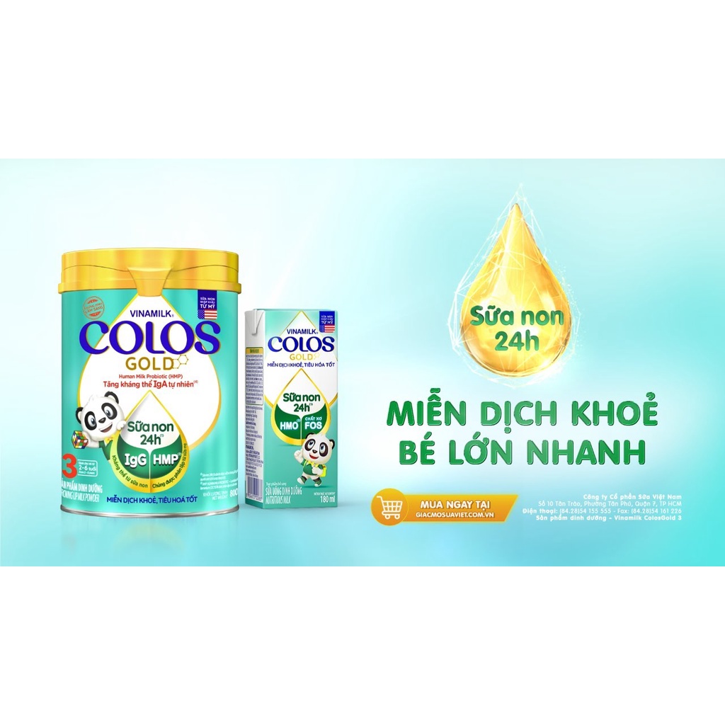Sữa bột pha sẵn Colos Gold Vinamilk 110ml [Thùng 48 hộp] [Date 10/2023]