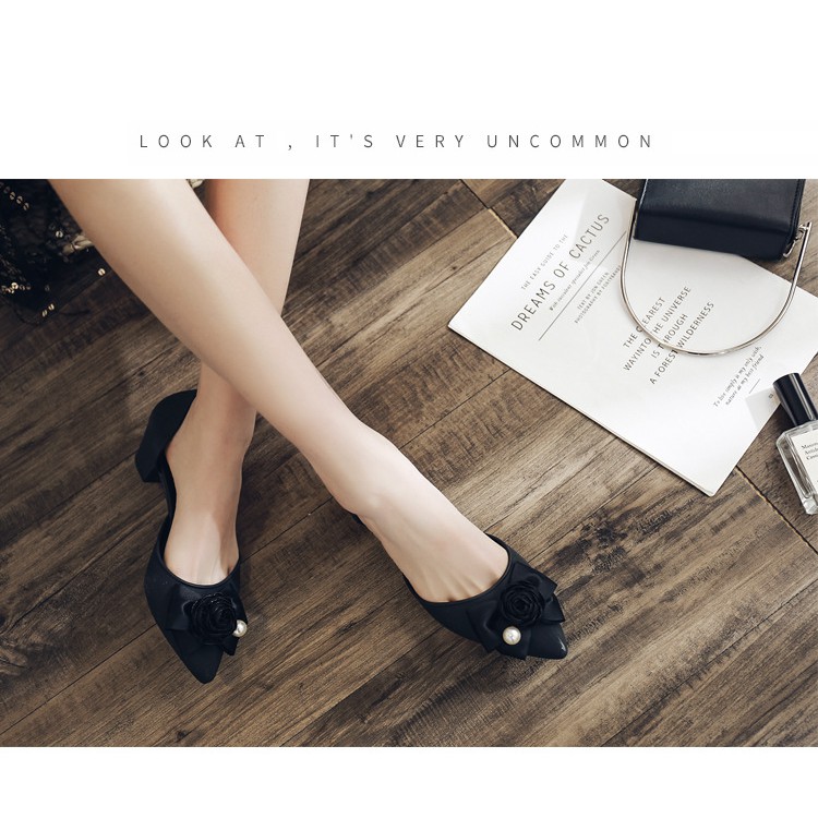 Giày cao gót jelly nhựa polyester mũi nhọn thời trang cho nữ