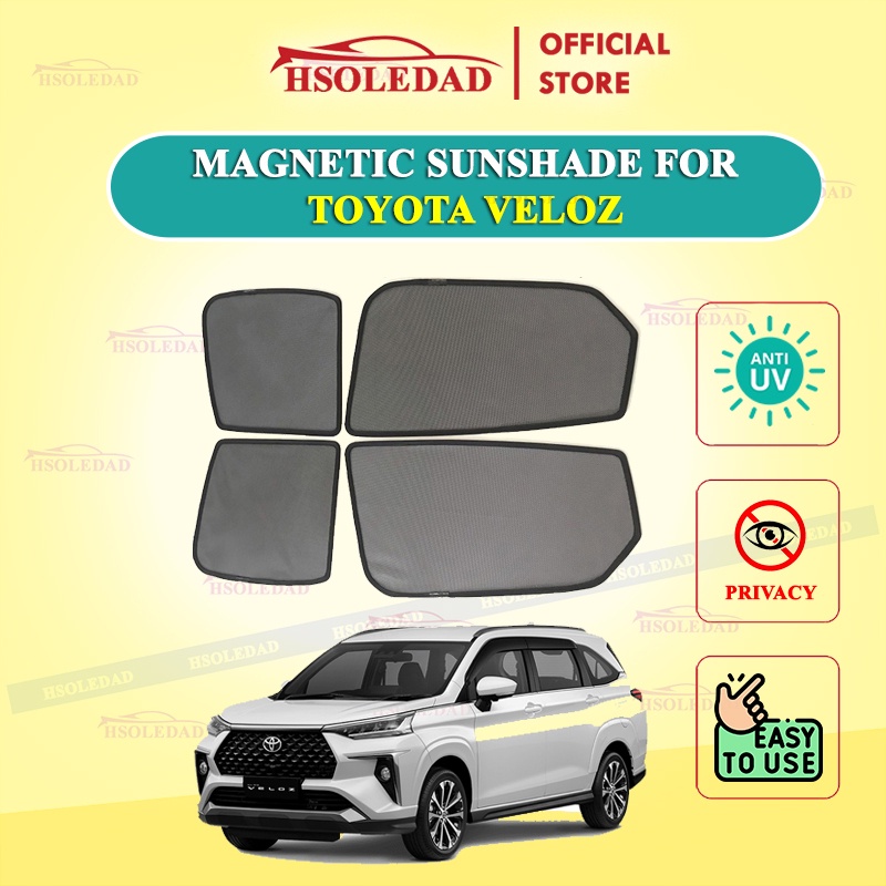 Rèm che nắng nam châm cho xe Toyota Veloz, bộ 4 tấm cho 4 cửa, hàng loại 1 cao cấp nhất, vừa khít kính