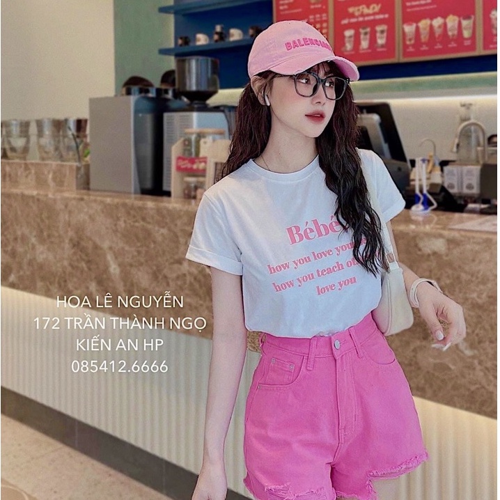 Set bộ babie quần short hồng siêu cá tính LT265