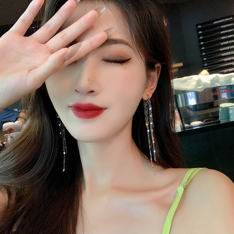 Bông tai mạ vàng sợi mảnh dài dành riêng cho cô nàng ngọt ngào_M1307