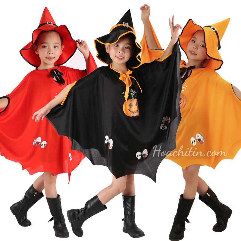 Halloween Set đồ hóa trang phù thủy gồm váy và nón
