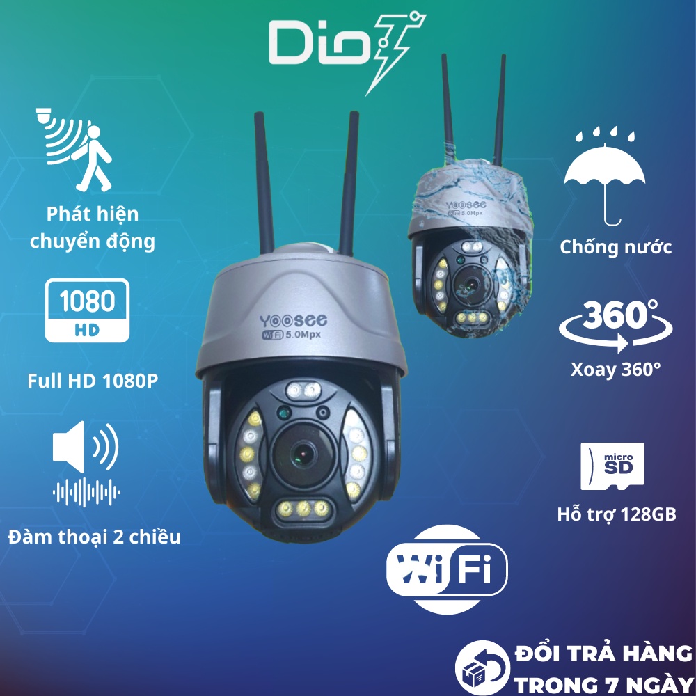 [Mã 158ELSALE giảm 7% đơn 300K] Camera wifi ngoài trời 3mpx siêu nét, chống nước, xoay 360 độ, báo động thông minh