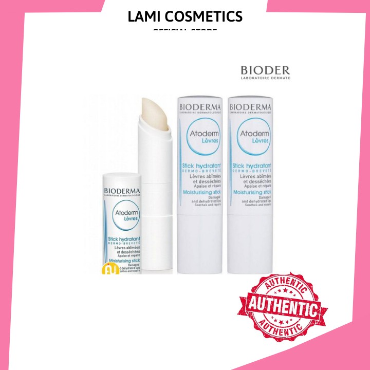 Son Dưỡng Môi Bioderma Atoderm Lèvres Stick Hydratant của Pháp không màu