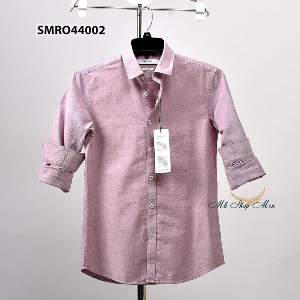 [free ship] Áo Sơ Mi Nam Oxford Cổ Bẻ, Dài Tay Màu Hồng Nhạt Mềm Mịn, dễ mix đồ với quần jean tại Shopee