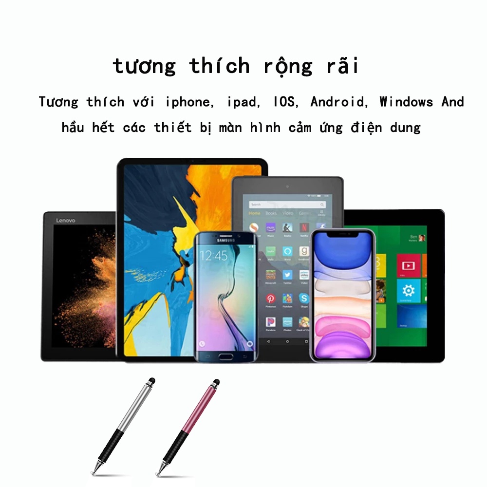 Bút Cảm Ứng Đa Năng Auston 2 Trong 1 Stylus Không cần sạc pin Dùng Cho ip và Android và laptop