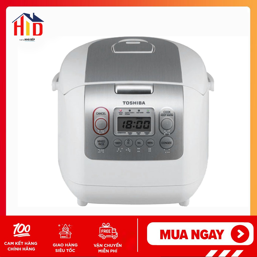 Nồi cơm điện tử cao cấp, nắp gài 1.8L Toshiba RC-18NTF(W) Thái Lan Model mới 2021