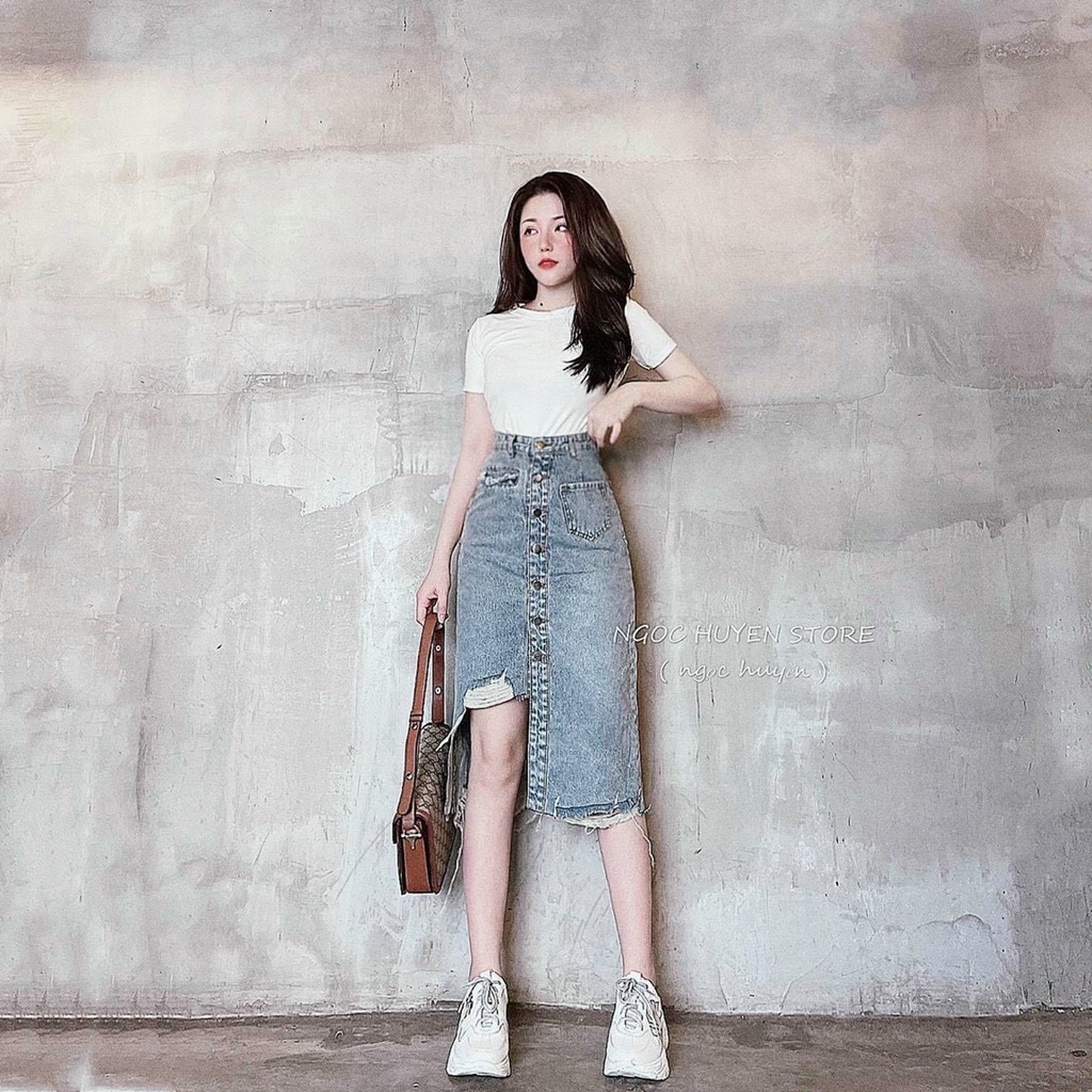 CV bò xẻ rách dáng dài cạp cao