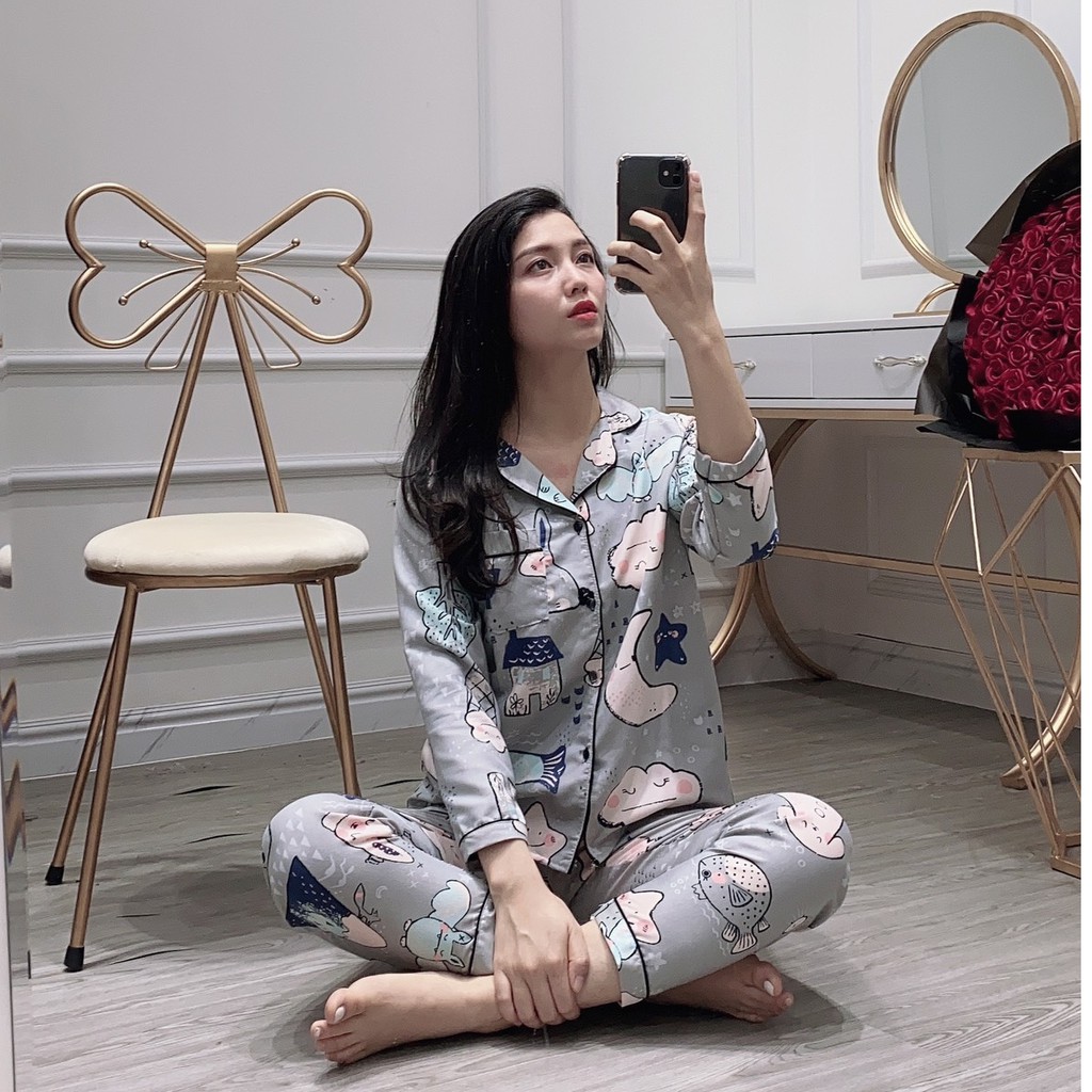 Pijama kate thái loại đẹp tay dài quần dài